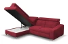 Rohová sedacia súprava Brico, šípkovo červená látka, ľavý roh