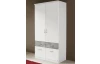 Šatníková skriňa Bremen, 91 cm, biela/šedý beton