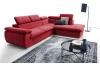 Rohová sedacia súprava Viera, červená látka, pravý roh