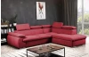Rohová sedacia súprava Viera, červená látka, pravý roh