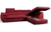 Rohová sedacia súprava Viera, červená látka, pravý roh