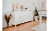Široká úložná komoda Bergen, biela/dub artisan