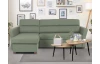 Rohová sedacia súprava Livia, rákosovo zelená látka, ľavý roh