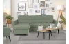 Rohová sedacia súprava Livia, rákosovo zelená látka, ľavý roh