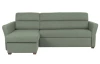 Rohová sedacia súprava Livia, rákosovo zelená látka, ľavý roh