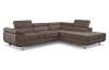 Rohová sedacia súprava Lotos, hnedá látka, pravý roh