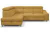 Rohová sedacia súprava Brico, žltá karí látka, ľavý roh