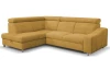 Rohová sedacia súprava Brico, žltá karí látka, ľavý roh