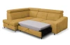 Rohová sedacia súprava Brico, žltá karí látka, ľavý roh