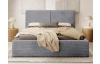 Posteľ Inez 180x200 cm, stredne šedá štruktúrovaná látka