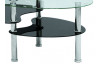 Konferenčný stolík Bert, oválny, číre/čierne sklo