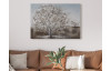 Ručne maľovaný obraz Zasnežený strom 100x70 cm, 3D štruktúra