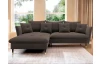 Rohová sedacia súprava Glam, hnedá látka, ľavý roh
