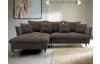 Rohová sedacia súprava Glam, hnedá látka, ľavý roh