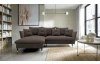 Rohová sedacia súprava Glam, hnedá látka, ľavý roh