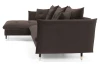 Rohová sedacia súprava Glam, hnedá látka, ľavý roh