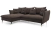 Rohová sedacia súprava Glam, hnedá látka, ľavý roh