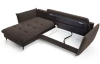 Rohová sedacia súprava Glam, hnedá látka, ľavý roh