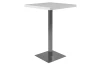 Barový stôl Quadrato 70x70 cm, biely/nerez