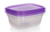 Súprava dóz na potraviny (3 ks) Accasa 1,25 l, fialová