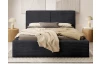 Posteľ Inez 180x200 cm, čierna štruktúrovaná látka