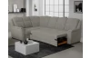 Rohová sedacia súprava Bruno, svetlo šedá látka, ľavý roh