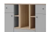Komoda s regálom Room 120 cm, dub biscuit/sivá