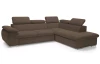Rohová sedacia súprava Viera, hnedá látka, pravý roh