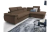 Rohová sedacia súprava Viera, hnedá látka, pravý roh