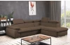 Rohová sedacia súprava Viera, hnedá látka, pravý roh
