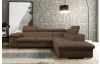Rohová sedacia súprava Viera, hnedá látka, pravý roh
