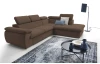 Rohová sedacia súprava Viera, hnedá látka, pravý roh