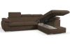 Rohová sedacia súprava Viera, hnedá látka, pravý roh
