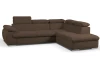 Rohová sedacia súprava Viera, hnedá látka, pravý roh