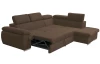 Rohová sedacia súprava Viera, hnedá látka, pravý roh