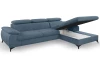 Rohová sedacia súprava Scala, denimovo modrá látka, pravý roh