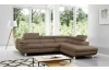 Rohová sedacia súprava Lotos, svetlo hnedá tkanina, pravý roh