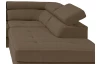 Rohová sedacia súprava Lotos, svetlo hnedá tkanina, pravý roh