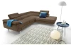 Rohová sedacia súprava Lotos, svetlo hnedá tkanina, pravý roh