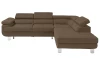 Rohová sedacia súprava Lotos, svetlo hnedá tkanina, pravý roh