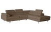 Rohová sedacia súprava Lotos, svetlo hnedá tkanina, pravý roh