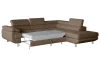 Rohová sedacia súprava Lotos, svetlo hnedá tkanina, pravý roh