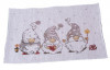 Vianočné prestieranie Škriatkovia 48x33 cm, biela/sivá
