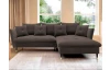 Rohová sedacia súprava Glam, hnedá látka, pravý roh
