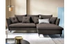 Rohová sedacia súprava Glam, hnedá látka, pravý roh