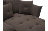 Rohová sedacia súprava Glam, hnedá látka, pravý roh