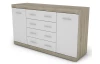 Komoda so zásuvkami Ares 150 cm, dub sonoma/biela
