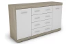 Komoda so zásuvkami Ares 150 cm, dub sonoma/biela