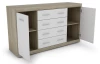 Komoda so zásuvkami Ares 150 cm, dub sonoma/biela