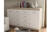 Komoda so zásuvkami Ares 150 cm, dub sonoma/biela